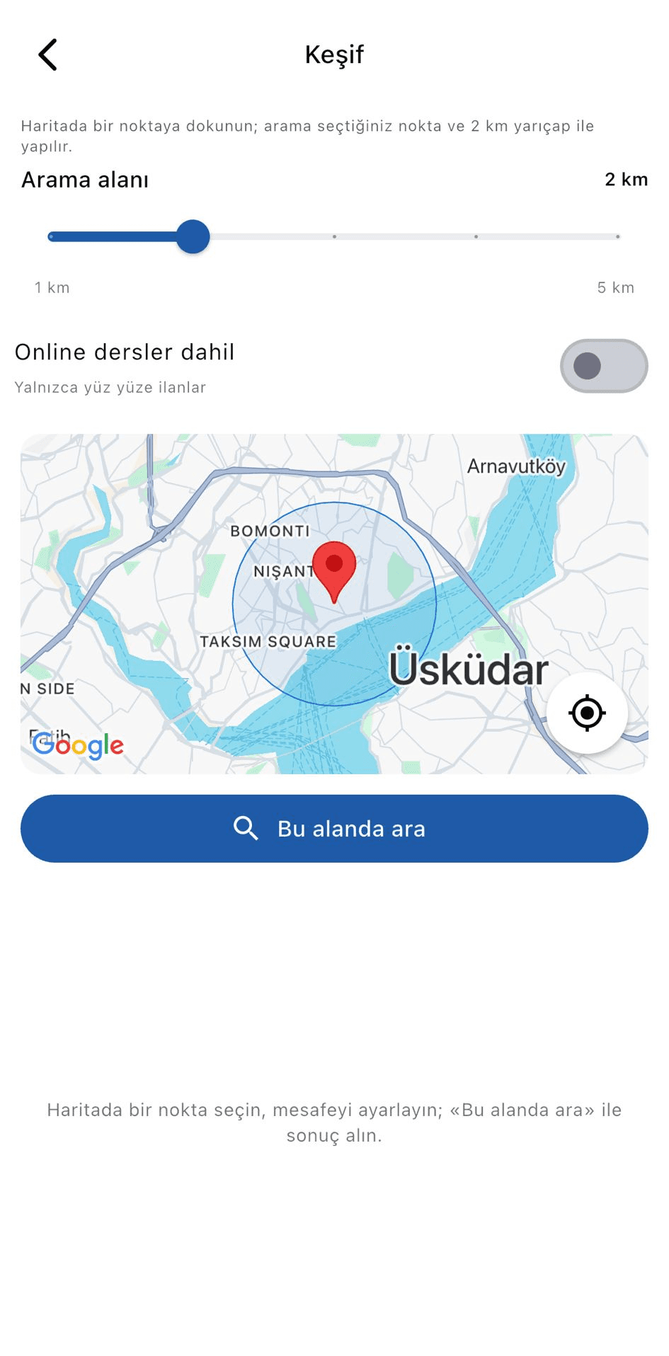 Map discovery view